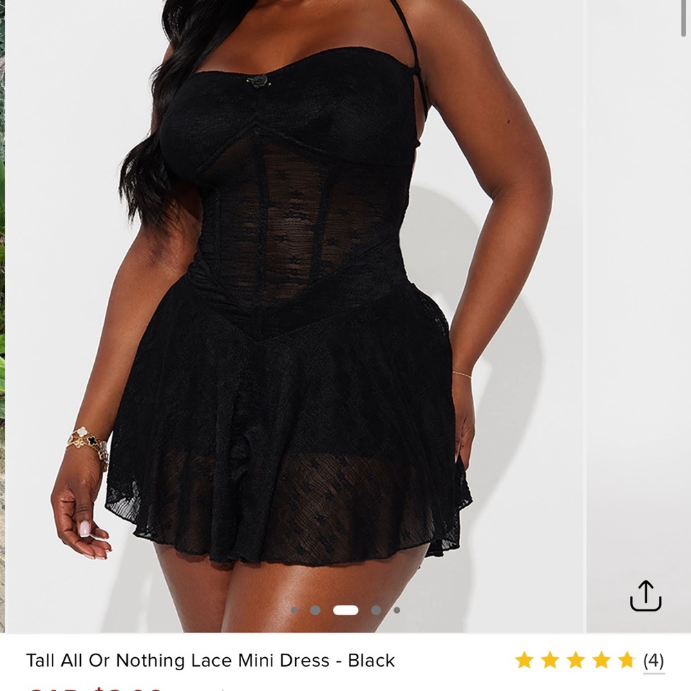 Fashion Nova Black Lace Mini Dress